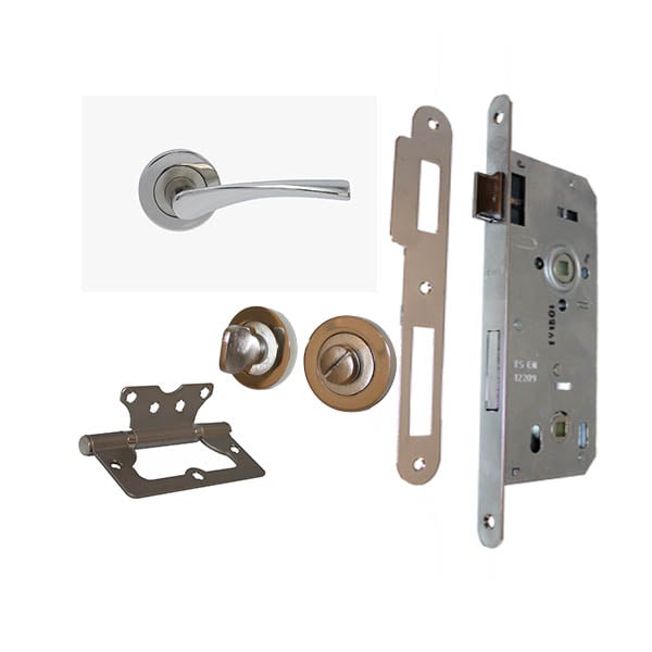 Door Handle, Lock & Hinge Kit WC